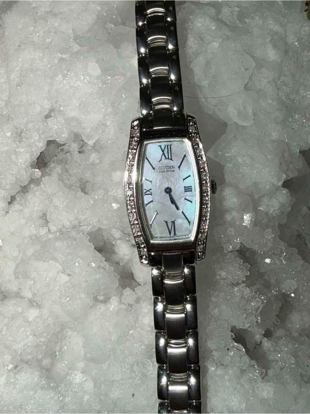 Citizen Eco-Drive Women's Diamond & Mother-of-Pearl Stiletto/Silhouette watch